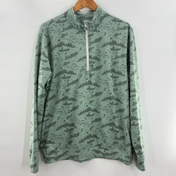 Waggle Other - Waggle Performance Wear 1/4 Zip Golf Pullover Trout Fly Fishing Print Size Large